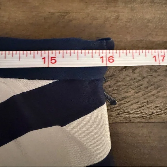 Lauren Ralph Lauren 100% Silk Chevron Slip Skirt Womens 12 Quiet Luxury Minimal - Picture 5 of 7